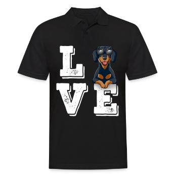 Love Dackel - Männer Poloshirt - Schwarz - Vorne - Kai (181cm)