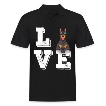 Love Dobermann - Männer Poloshirt - Schwarz - Vorne - Kai (181cm)