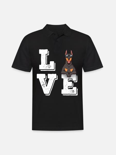 Love Dobermann - Männer Poloshirt - Schwarz
