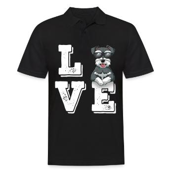 Schnauzer miniature d’amour - Polo Homme - noir - Devant - Kai (181cm)