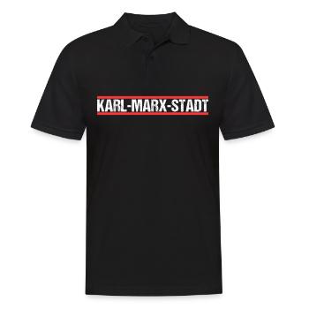 Karl Marx Städter Städterin Karl Marx Stadt - Männer Poloshirt - Schwarz - Vorne - Kai (181cm)