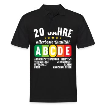 Lebensmittelampel Score 20 Jahre 20 Geburtstag - Männer Poloshirt - Schwarz - Vorne - Kai (181cm)