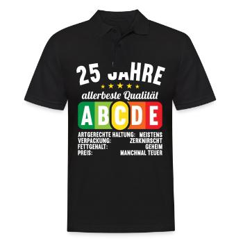 Lebensmittelampel Score 25 Jahre 25 Geburtstag - Männer Poloshirt - Schwarz - Vorne - Kai (181cm)