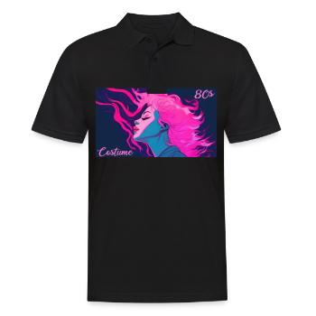 80s Theme Party This is my 80s costume - Men's Polo Shirt - black - Front - Kai (181cm)