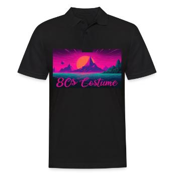 80er Motto Party Das ist mein 80er Jahre Kostüm - Männer Poloshirt - Schwarz - Vorne - Kai (181cm)