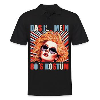 80er Motto Party Das ist mein 80er Jahre Kostüm - Männer Poloshirt - Schwarz - Vorne - Kai (181cm)