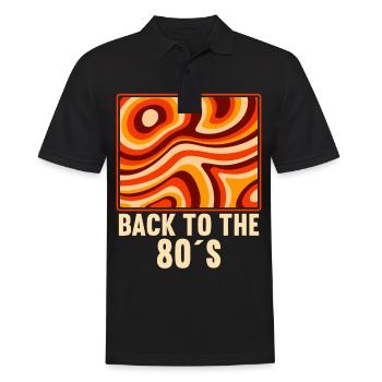 80s Themed Party Back to the 80s Costume - Men's Polo Shirt - black - Front - Kai (181cm)