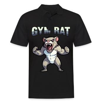 Gym Rat Bodybuilding Kraftsport lustiges Fitness - Männer Poloshirt - Schwarz - Vorne - Kai (181cm)