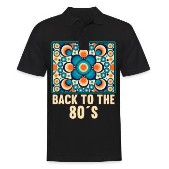 80s Themed Party Back to the 80s Costume - Men's Polo Shirt - black - Front - Kai (181cm)