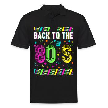 80s Themed Party Back to the 80s Costume - Men's Polo Shirt - black - Front - Kai (181cm)