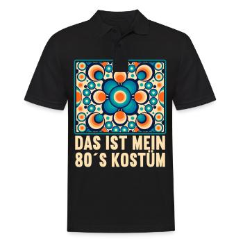 80er Motto Party Das ist mein 80er Jahre Kostüm - Männer Poloshirt - Schwarz - Vorne - Kai (181cm)