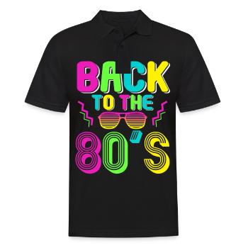 80s Themed Party Back to the 80s Costume - Men's Polo Shirt - black - Front - Kai (181cm)