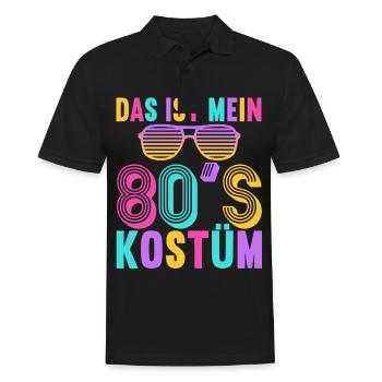 80er Motto Party Das ist mein 80er Jahre Kostüm - Männer Poloshirt - Schwarz - Vorne - Kai (181cm)