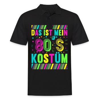 80er Motto Party Das ist mein 80er Jahre Kostüm - Männer Poloshirt - Schwarz - Vorne - Kai (181cm)
