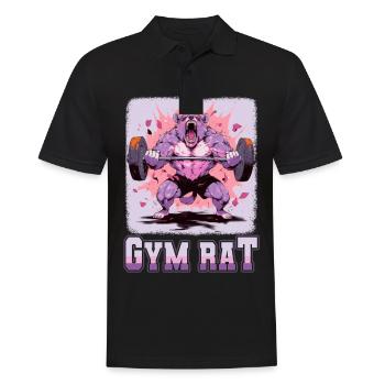 Gym Rat Bodybuilding Kraftsport lustiges Fitness - Männer Poloshirt - Schwarz - Vorne - Kai (181cm)