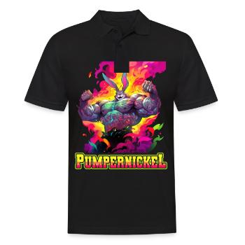 Pumpernickel Bodybuilding Kraftsport Fitness Meme - Männer Poloshirt - Schwarz - Vorne - Kai (181cm)