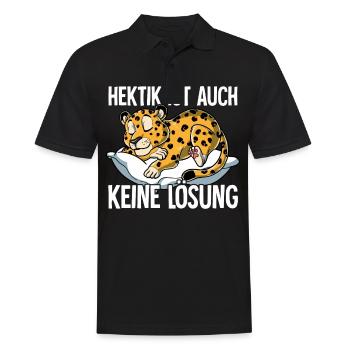Hektik Ist Auch Keine Lösung - Männer Poloshirt - Schwarz - Vorne - Kai (181cm)