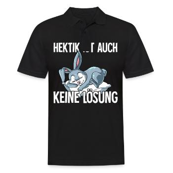 Hektik Ist Auch Keine Lösung - Männer Poloshirt - Schwarz - Vorne - Kai (181cm)