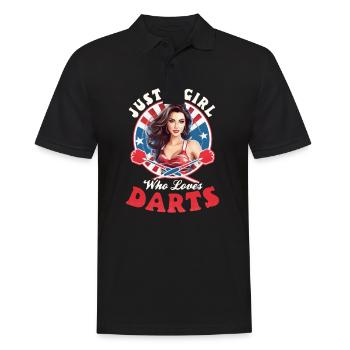 Dart Girl Loves Darts - Men's Polo Shirt - black - Front - Kai (181cm)