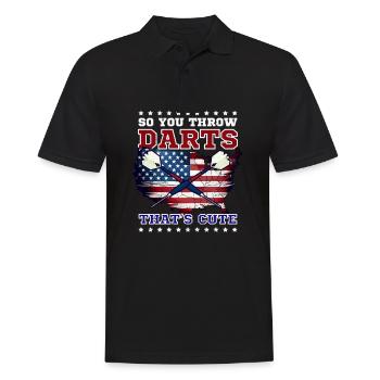 Dart You Throw Darts Cute - Men's Polo Shirt - black - Front - Kai (181cm)
