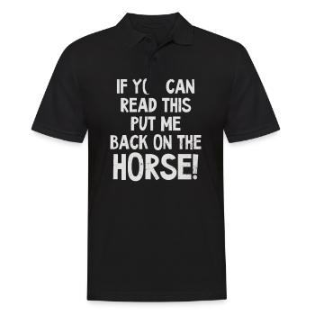 L’amoureux des chevaux peut lire ce Put Back On Horse - Polo Homme - noir - Devant - Kai (181cm)