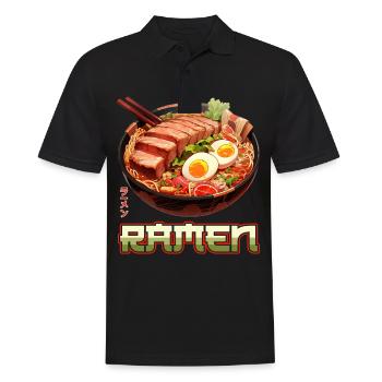 Anime Ramen Nudeln - Männer Poloshirt - Schwarz - Vorne - Kai (181cm)
