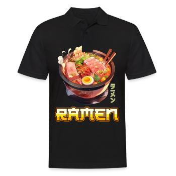 Anime Ramen Nudeln - Männer Poloshirt - Schwarz - Vorne - Kai (181cm)