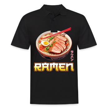 Anime Ramen Nudeln - Männer Poloshirt - Schwarz - Vorne - Kai (181cm)