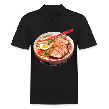 Anime Ramen Nudeln - Männer Poloshirt - Schwarz - Vorne - Kai (181cm)