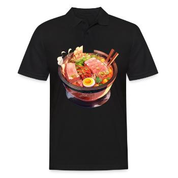 Anime Ramen Nudeln - Männer Poloshirt - Schwarz - Vorne - Kai (181cm)