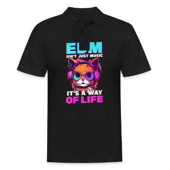 Edm Rave EDM ist keine Musik, sondern Leben Katzenkopfhörer - Männer Poloshirt - Schwarz - Vorne - Kai (181cm)