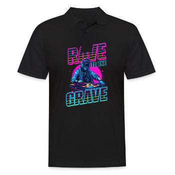 Edm Rave Rave To The Grave - Polo Homme - noir - Devant - Kai (181cm)