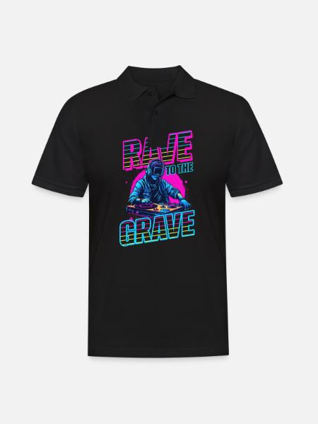 Edm Rave Rave To The Grave - Polo Homme - noir