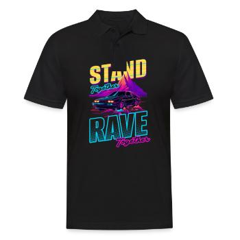 Edm Rave Stand Rave Together Synthwave - Men's Polo Shirt - black - Front - Kai (181cm)