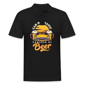 Automechaniker Automechaniker durch Bier - Männer Poloshirt - Schwarz - Vorne - Kai (181cm)