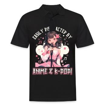 Easily distracted by Anime and K-Pop - Men's Polo Shirt - black - Front - Kai (181cm)