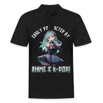 Easily distracted by Anime and K-Pop - Men's Polo Shirt - black - Front - Kai (181cm)
