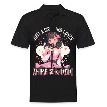 Juste une fille qui aime l’anime et la K-Pop - Polo Homme - noir - Devant - Kai (181cm)
