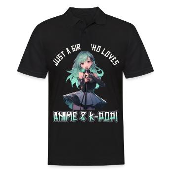 Juste une fille qui aime l’anime et la K-Pop - Polo Homme - noir - Devant - Kai (181cm)