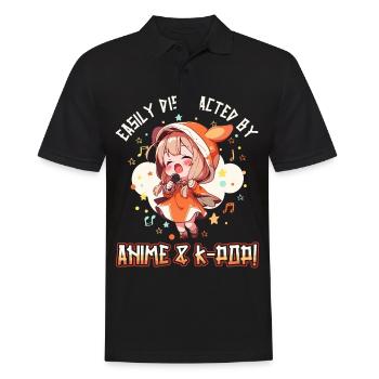 Easily distracted by Anime and K-Pop - Men's Polo Shirt - black - Front - Kai (181cm)