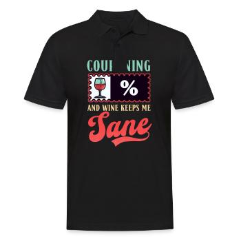 Couponer Couponing Wine Keeps Me Sane - Men's Polo Shirt - black - Front - Kai (181cm)