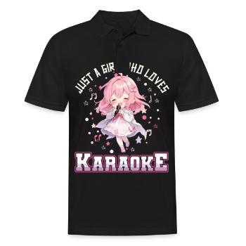 Juste une fille qui aime le karaoké - Polo Homme - noir - Devant - Kai (181cm)