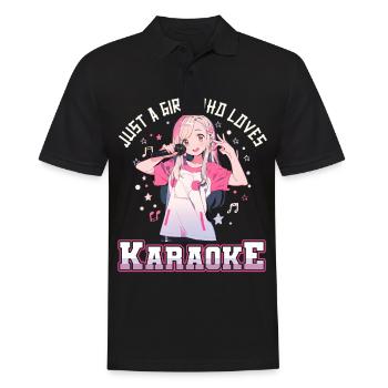 Juste une fille qui aime le karaoké - Polo Homme - noir - Devant - Kai (181cm)