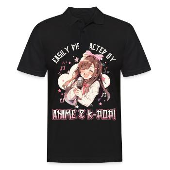 Easily distracted by Anime and K-Pop - Men's Polo Shirt - black - Front - Kai (181cm)