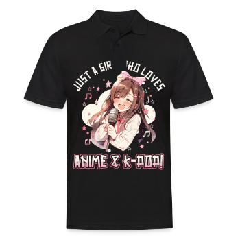Juste une fille qui aime l’anime et la K-Pop - Polo Homme - noir - Devant - Kai (181cm)