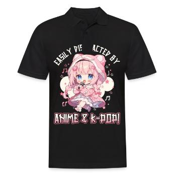 Easily distracted by Anime and K-Pop - Men's Polo Shirt - black - Front - Kai (181cm)