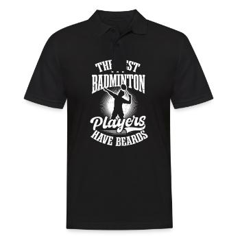 Badmintonspieler: Die besten Spieler haben Bärte - Männer Poloshirt - Schwarz - Vorne - Kai (181cm)