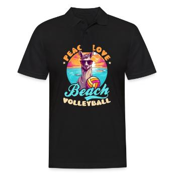 Beach Volleyball Peace Love Beach Volleyball - Men's Polo Shirt - black - Front - Kai (181cm)