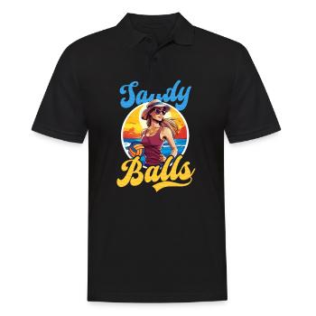 Beach Volleyball Sandy Balls - Men's Polo Shirt - black - Front - Kai (181cm)