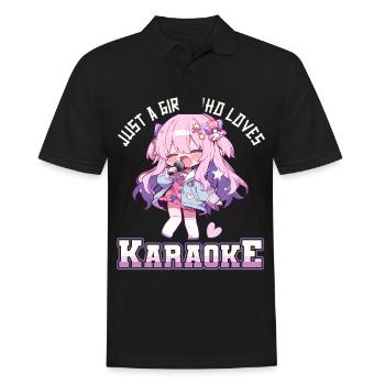 Juste une fille qui aime le karaoké - Polo Homme - noir - Devant - Kai (181cm)